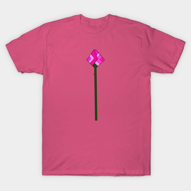 Long pink rose T-Shirt by VazMas Design